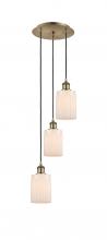  113B-3P-AB-G341 - Hadley - 3 Light - 11 inch - Antique Brass - Cord Hung - Multi Pendant