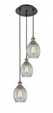  113B-3P-BAB-G82 - Eaton - 3 Light - 12 inch - Black Antique Brass - Cord Hung - Multi Pendant