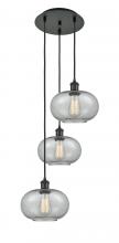  113B-3P-BK-G247 - Gorham - 3 Light - 16 inch - Matte Black - Cord Hung - Multi Pendant