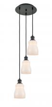  113B-3P-BK-G391 - Ellery - 3 Light - 12 inch - Matte Black - Cord Hung - Multi Pendant