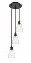  113B-3P-OB-G392 - Ellery - 3 Light - 12 inch - Oil Rubbed Bronze - Cord Hung - Multi Pendant