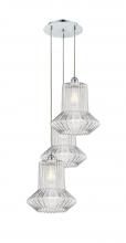  113B-3P-PC-G212 - Springwater - 3 Light - 19 inch - Polished Chrome - Cord Hung - Multi Pendant