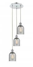  113B-3P-PC-G257 - Caledonia - 3 Light - 12 inch - Polished Chrome - Cord Hung - Multi Pendant