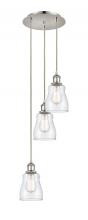  113B-3P-PN-G392 - Ellery - 3 Light - 12 inch - Polished Nickel - Cord Hung - Multi Pendant