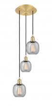  113B-3P-SG-G104 - Belfast - 3 Light - 13 inch - Satin Gold - Cord Hung - Multi Pendant