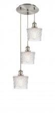  113B-3P-SN-G402 - Niagara - 3 Light - 13 inch - Brushed Satin Nickel - Cord Hung - Multi Pendant