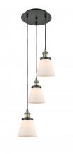  113F-3P-BAB-G61 - Cone - 3 Light - 13 inch - Black Antique Brass - Cord hung - Multi Pendant