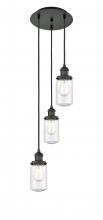  113F-3P-BK-G314 - Dover - 3 Light - 11 inch - Matte Black - Cord hung - Multi Pendant