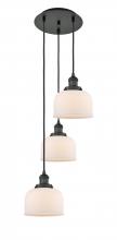  113F-3P-BK-G71 - Cone - 3 Light - 14 inch - Matte Black - Cord hung - Multi Pendant