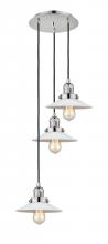  113F-3P-PN-G1 - Halophane - 3 Light - 16 inch - Polished Nickel - Cord hung - Multi Pendant