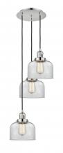  113F-3P-PN-G72 - Cone - 3 Light - 14 inch - Polished Nickel - Cord hung - Multi Pendant