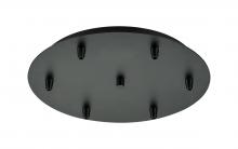  116-BK - 6 Light Round Multi Port Canopy