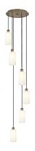  116B-6P-BB-G434-7WH - Crown Point - 6 Light - 16 inch - Brushed Brass - Multi Pendant