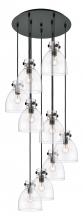  119-410-1PS-BK-G412-8CL - Newton Bell - 9 Light - 22 inch - Matte Black - Multi Pendant