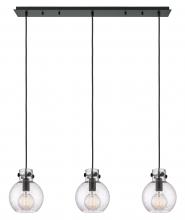  123-410-1PS-BK-G410-8SDY - Newton Sphere - 3 Light - 40 inch - Matte Black - Cord hung - Linear Pendant