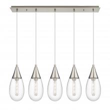  125-450-1P-SN-G450-6CL - Malone - 5 Light - 38 inch - Brushed Satin Nickel - Linear Pendant