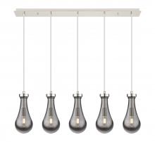  125-451-1P-PN-G451-5SM - Owego - 5 Light - 37 inch - Polished Nickel - Linear Pendant