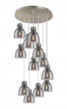  126-410-1PS-SN-G412-8SM - Newton Bell - 12 Light - 27 inch - Brushed Satin Nickel - Multi Pendant