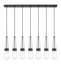  127-452-1P-BK-G452-4CL - Milan - 7 Light - 48 inch - Matte Black - Linear Pendant