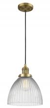  201C-BB-G222 - Seneca Falls - 1 Light - 10 inch - Brushed Brass - Cord hung - Mini Pendant