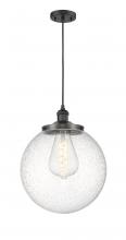  201C-BK-G204-14 - Beacon - 1 Light - 14 inch - Matte Black - Cord hung - Mini Pendant