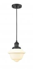  201C-BK-G531 - Oxford - 1 Light - 7 inch - Matte Black - Cord hung - Mini Pendant