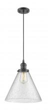  201C-OB-G44-L - Cone - 1 Light - 12 inch - Oil Rubbed Bronze - Cord hung - Mini Pendant