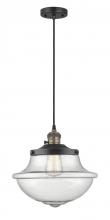  201CSW-BAB-G544 - Oxford - 1 Light - 12 inch - Black Antique Brass - Cord hung - Mini Pendant