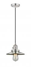  201CSW-PN-M1 - Railroad - 1 Light - 8 inch - Polished Nickel - Cord hung - Mini Pendant