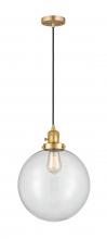  201CSW-SG-G202-12 - Beacon - 1 Light - 12 inch - Satin Gold - Cord hung - Mini Pendant