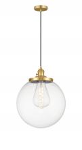  201CSW-SG-G202-14 - Beacon - 1 Light - 14 inch - Satin Gold - Cord hung - Mini Pendant