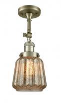  201F-AB-G146 - Chatham - 1 Light - 7 inch - Antique Brass - Semi-Flush Mount