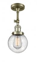  201F-AB-G204-6 - Beacon - 1 Light - 6 inch - Antique Brass - Semi-Flush Mount