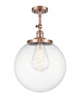  201F-AC-G202-14 - Beacon - 1 Light - 14 inch - Antique Copper - Semi-Flush Mount