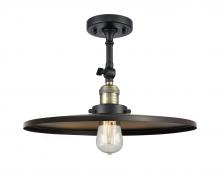  201F-BAB-MFR-BK-16 - Railroad - 1 Light - 16 inch - Black Antique Brass - Semi-Flush Mount