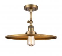  201F-BB-MFR-BB-16 - Railroad - 1 Light - 16 inch - Brushed Brass - Semi-Flush Mount