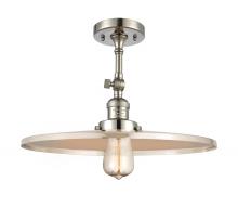  201F-PN-MFR-PN-16 - Railroad - 1 Light - 16 inch - Polished Nickel - Semi-Flush Mount