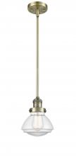  201S-AB-G322 - Olean - 1 Light - 7 inch - Antique Brass - Stem Hung - Mini Pendant