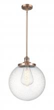  201S-AC-G204-14 - Beacon - 1 Light - 14 inch - Antique Copper - Stem Hung - Pendant