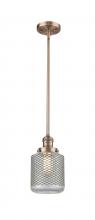  201S-AC-G262 - Stanton - 1 Light - 6 inch - Antique Copper - Stem Hung - Mini Pendant