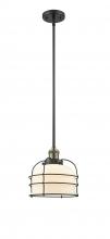  201S-BAB-G71-CE - Bell Cage - 1 Light - 9 inch - Black Antique Brass - Stem Hung - Mini Pendant