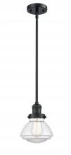  201S-BK-G322 - Olean - 1 Light - 7 inch - Matte Black - Stem Hung - Mini Pendant