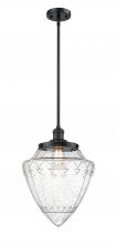  201S-BK-G664-12 - Bullet - 1 Light - 12 inch - Matte Black - Stem Hung - Mini Pendant