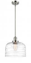  201S-PN-G713-L - Bell - 1 Light - 12 inch - Polished Nickel - Stem Hung - Mini Pendant