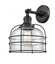  203-BK-G72-CE - Bell Cage - 1 Light - 9 inch - Matte Black - Sconce