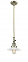  206-AB-G1 - Halophane - 1 Light - 9 inch - Antique Brass - Stem Hung - Mini Pendant