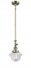  206-AB-G532 - Oxford - 1 Light - 7 inch - Antique Brass - Stem Hung - Mini Pendant