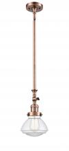  206-AC-G322 - Olean - 1 Light - 7 inch - Antique Copper - Stem Hung - Mini Pendant