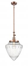  206-AC-G664-12 - Bullet - 1 Light - 12 inch - Antique Copper - Stem Hung - Mini Pendant