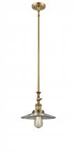  206-BB-G2 - Halophane - 1 Light - 9 inch - Brushed Brass - Stem Hung - Mini Pendant